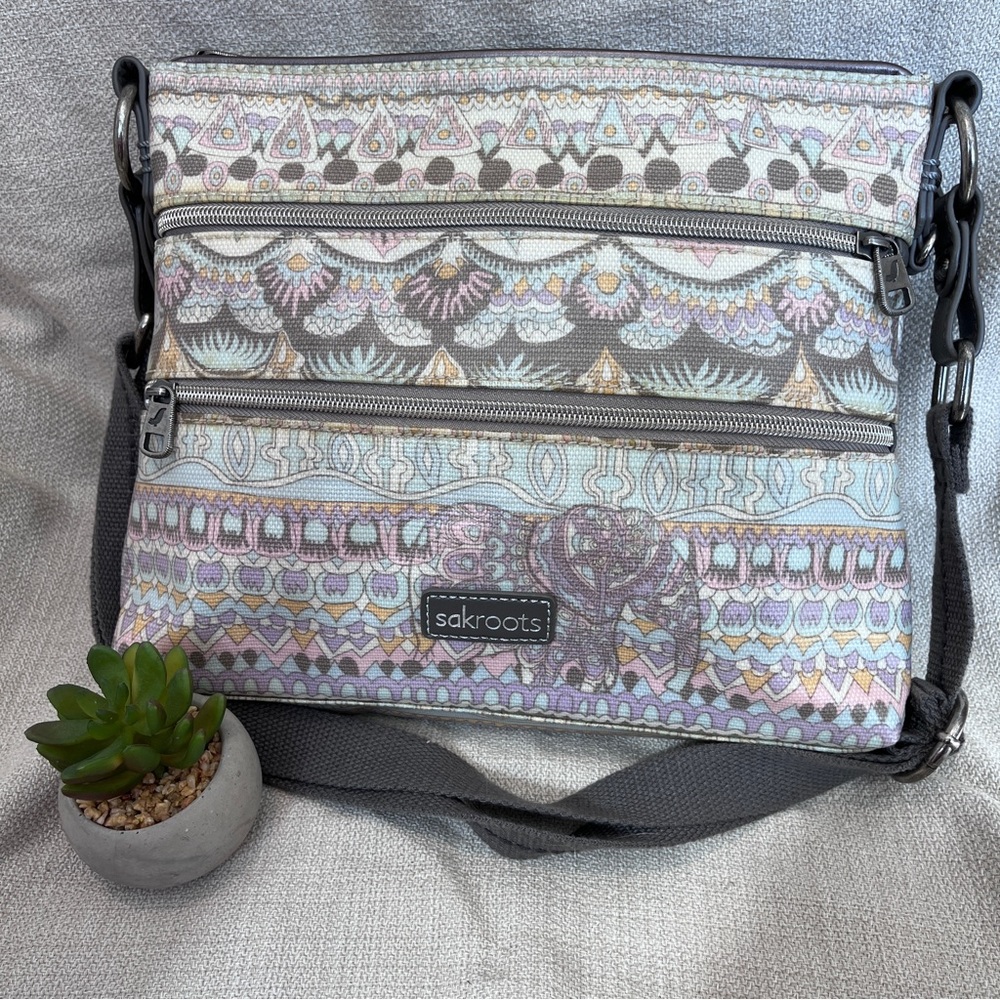 Sakroots Triplezip Coated Canvas Crossbody